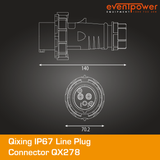 Qixing IP67 Line Plug-16A 3 Pin QX278