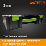 Green Clips and Handle to Suit Tool Box Organizer