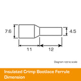 10mm² Bootlace Short Brown 12mm Ferrule 100pk