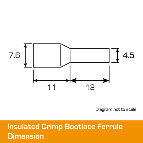 10mm² Bootlace Short Brown 12mm Ferrule 100pk