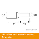 16mm² Bootlace Long Ivory 18mm Ferrule 100pk