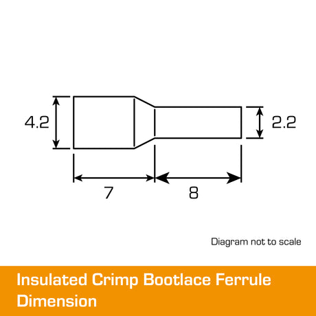 2.5mm² Bootlace Short Grey 8mm Ferrule 100pk