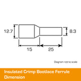 35mm² Bootlace Long Red 25mm Ferrule 20pk