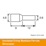 4mm² Bootlace Short Orange 12mm Ferrule 100pk