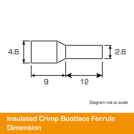 4mm² Bootlace Short Orange 12mm Ferrule 100pk
