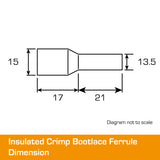 70mm² Bootlace Yellow 21mm Ferrule 10pk