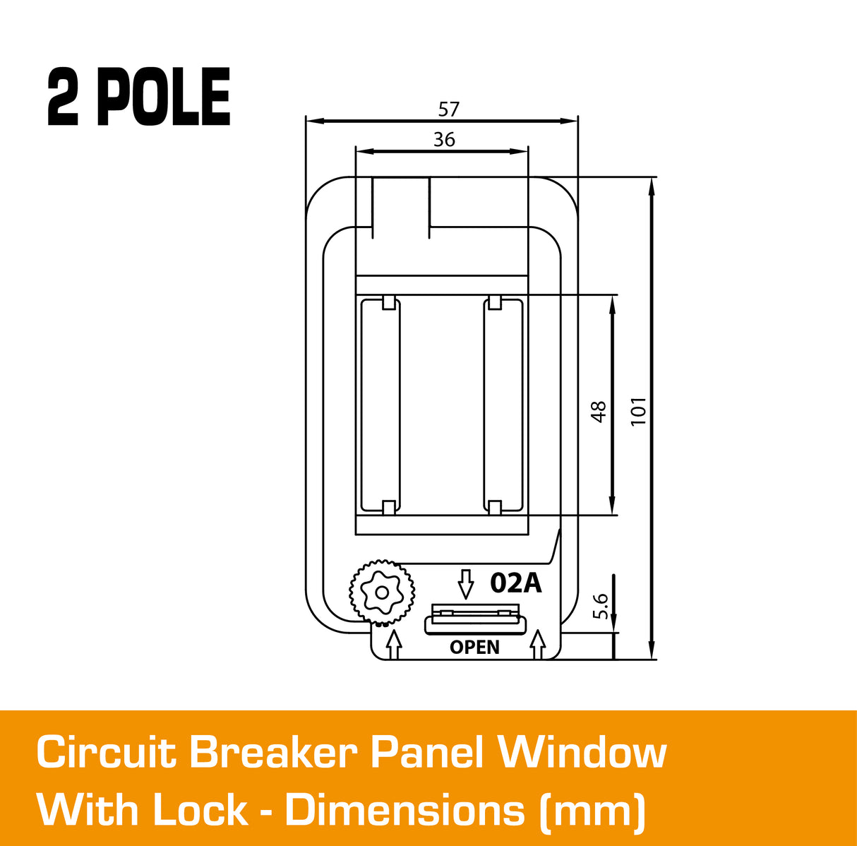 2 Pole Panel window with lock