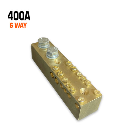 Copper busbar 400 amp 6 way.