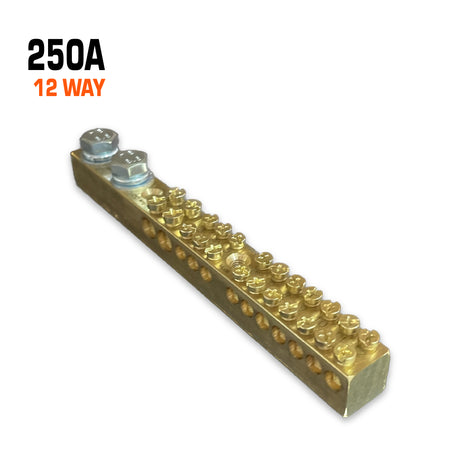 Copper busbar 250 amp 12 way.