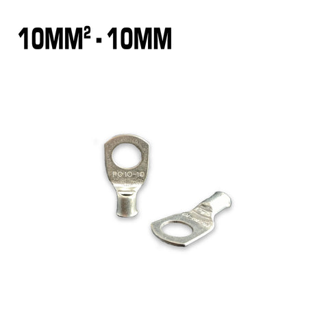 10mm² copper cable lug with a 10mm hole.