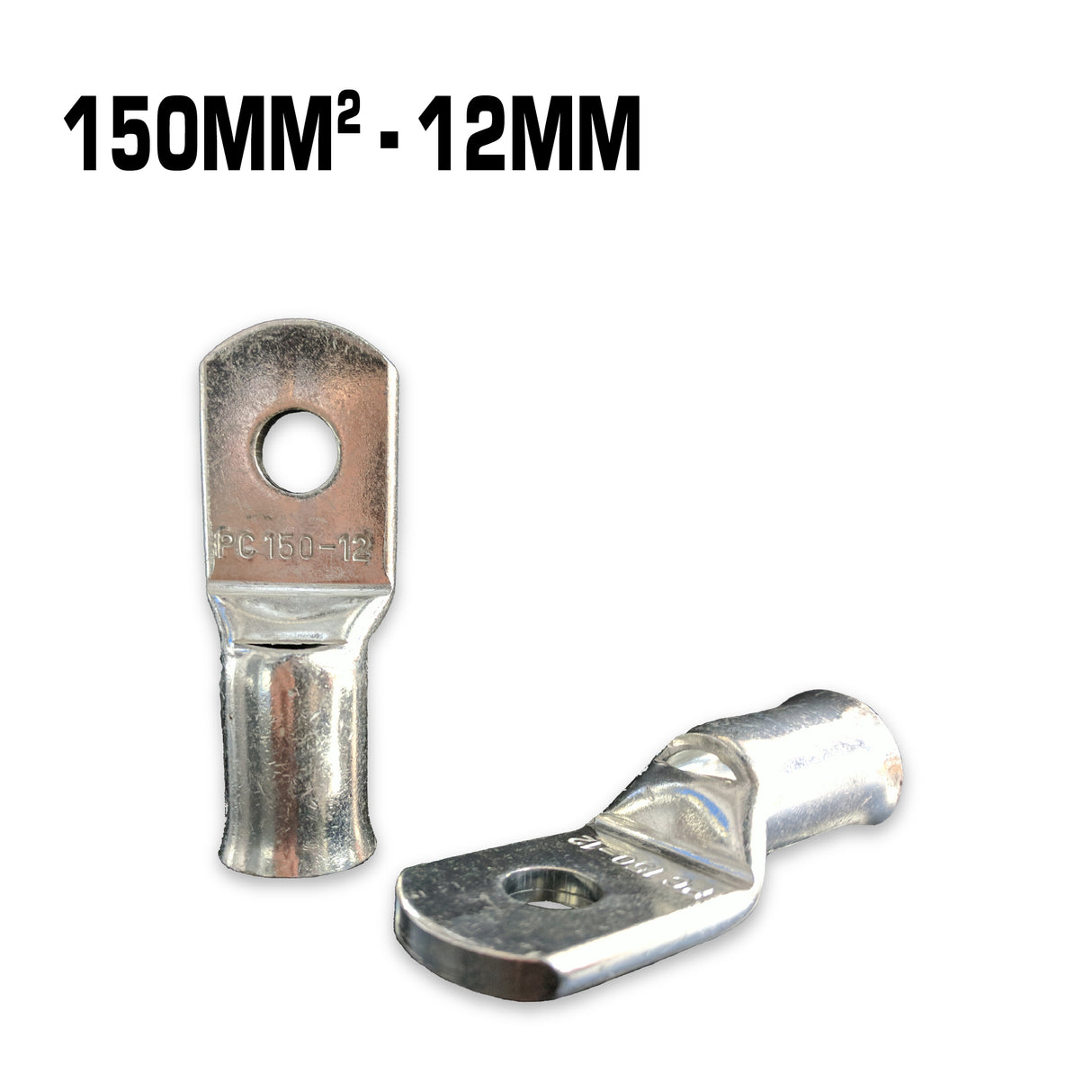 150mm² copper cable lug with a 12mm hole.