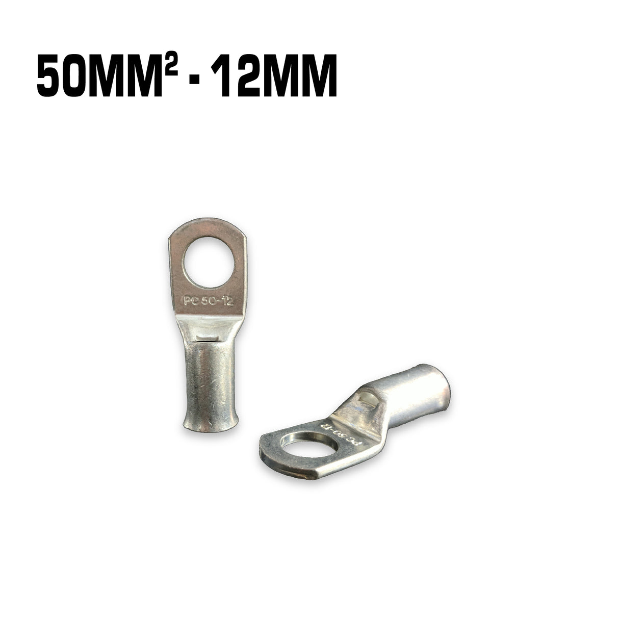 50mm² copper cable lug with a 12mm hole.