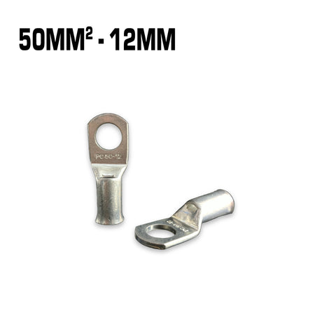 50mm² copper cable lug with a 12mm hole.