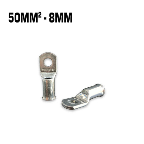 50mm² copper cable lug with a 8mm hole.