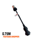 b22 extension lead festoon dropper 0.75m.