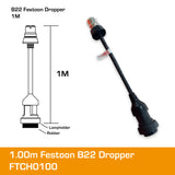 b22 extension lead festoon dropper 1m dimensions.