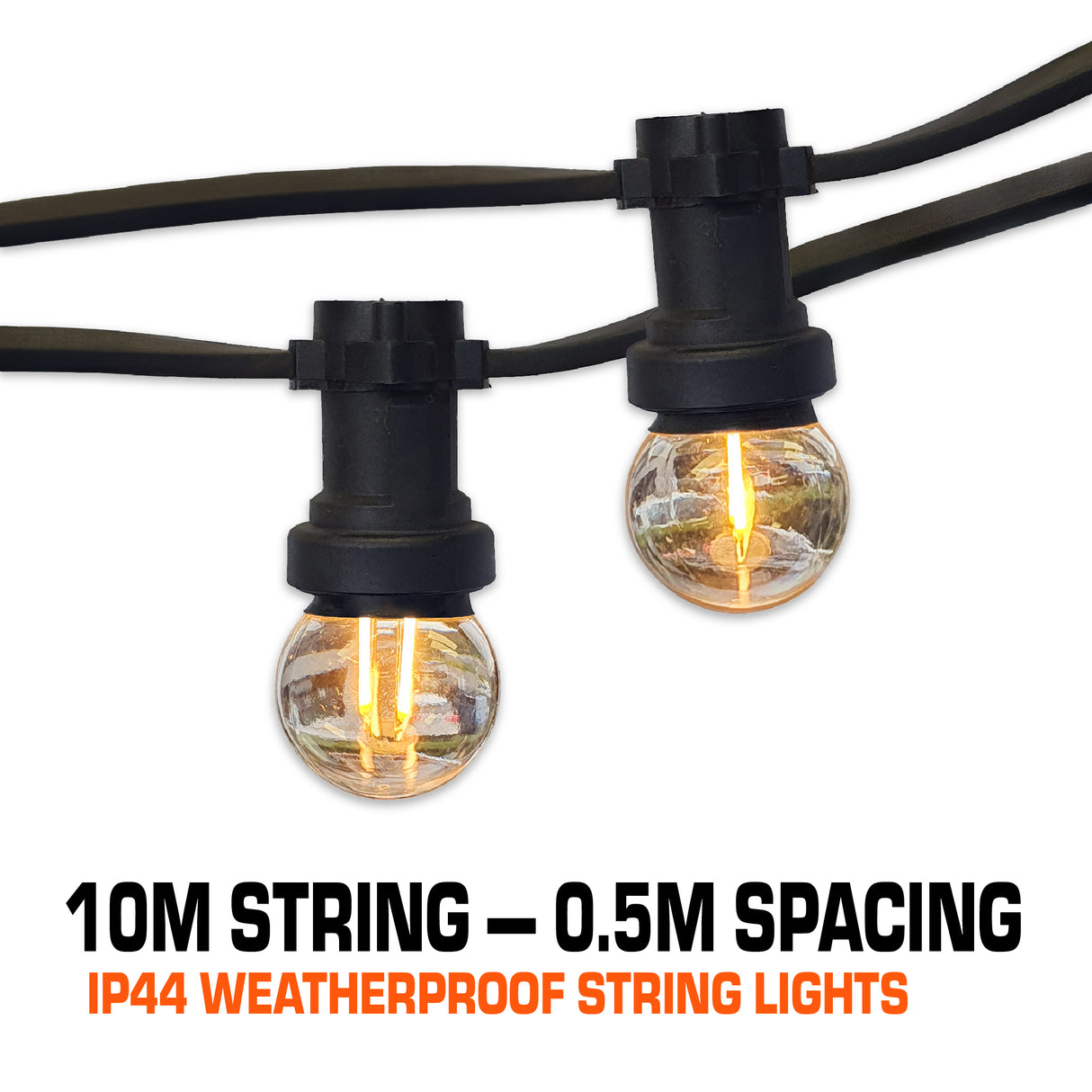 10m festoon lights 0.5m spacing shining bright.