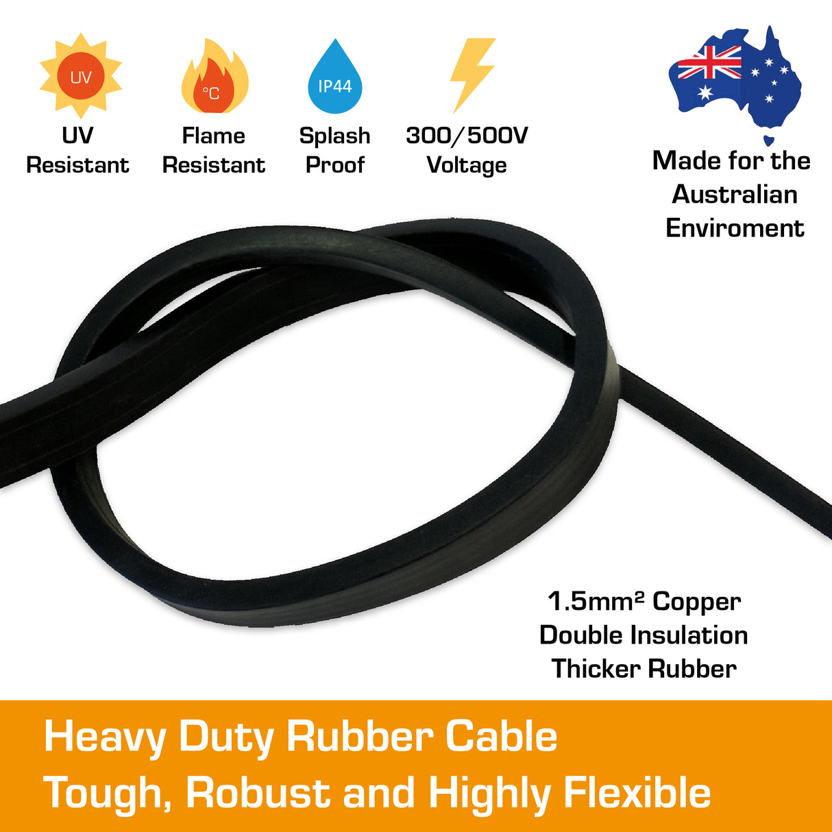 festoon lighting heavy duty rubber cable.