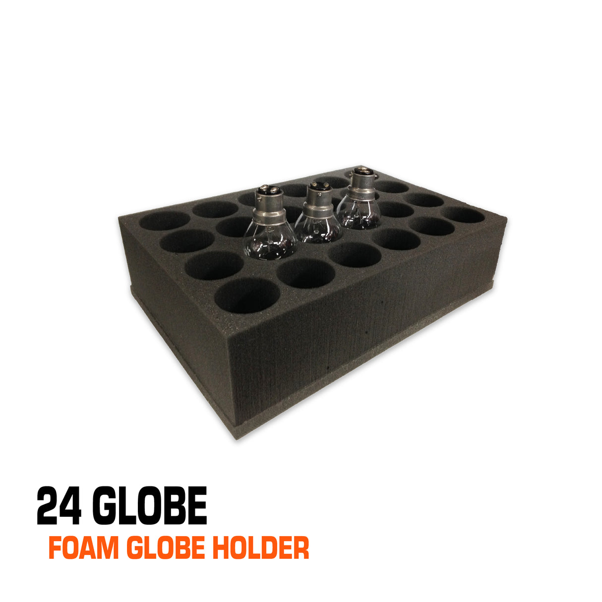 24-globe foam globe holder with 3 globes displayed.