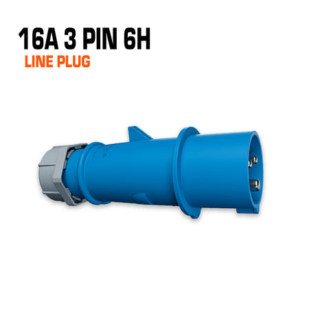 Mennekes 16 amp 3 pin blue line plug.