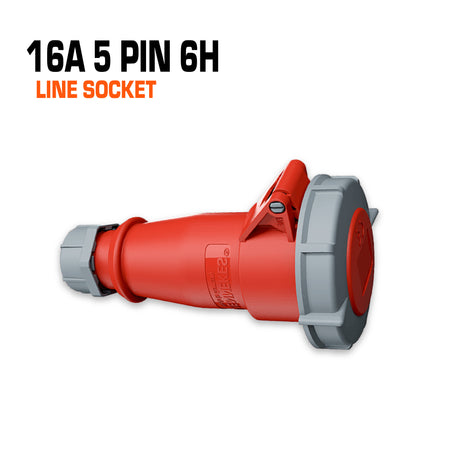 Mennekes 16 amp 5 pin 6h red line socket.