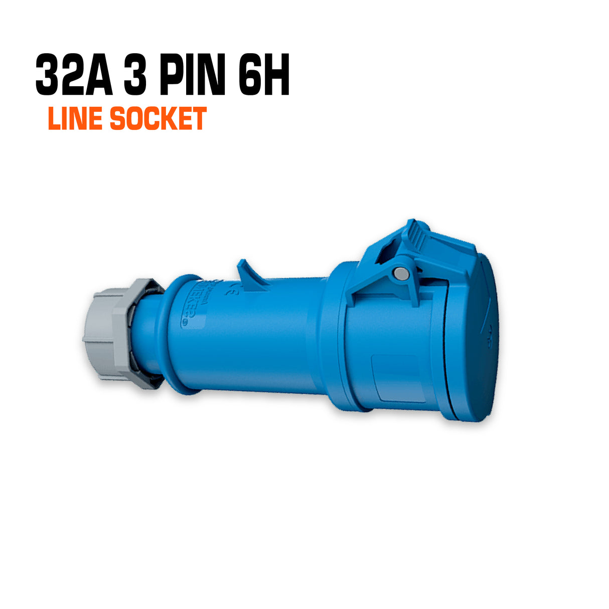 Mennekes 32 amp 3 pin blue line socket.