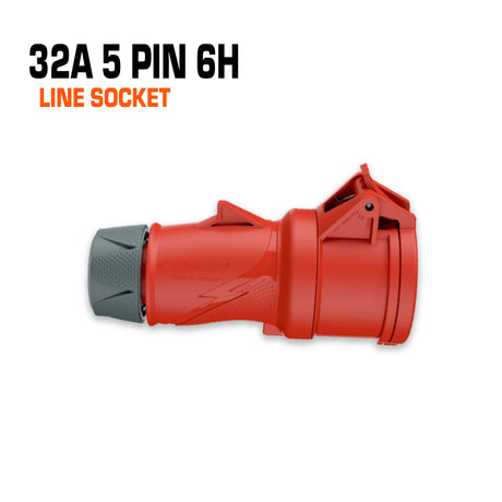 Mennekes 32 amp 5 pin red line socket.