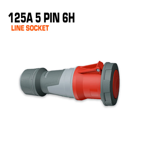 Mennekes powertop xtra 125 amp 5 pin 6h red line socket.