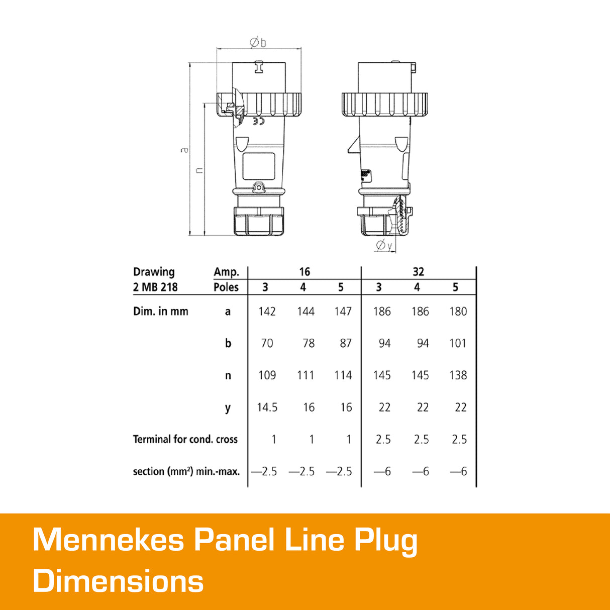 MENNEKES 32A Plug 4 PIN Reefer IP67