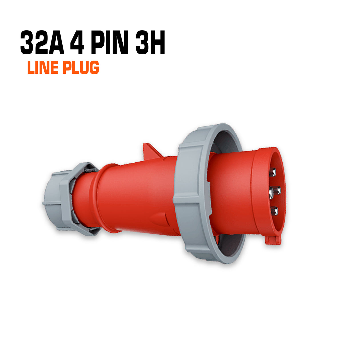 Mennekes 32 amp 4 pin 3h red line plug.