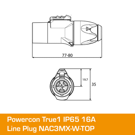 Powercon True1 IP65 16A Line Plug