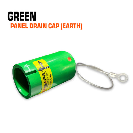 Powersafe green panel drain cap.