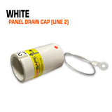 Powersafe white panel drain cap.