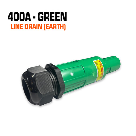 Powerlock 400 amp green line drain connector.