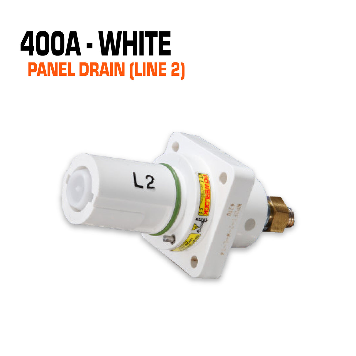 Powerlock 400 white panel drain connector.