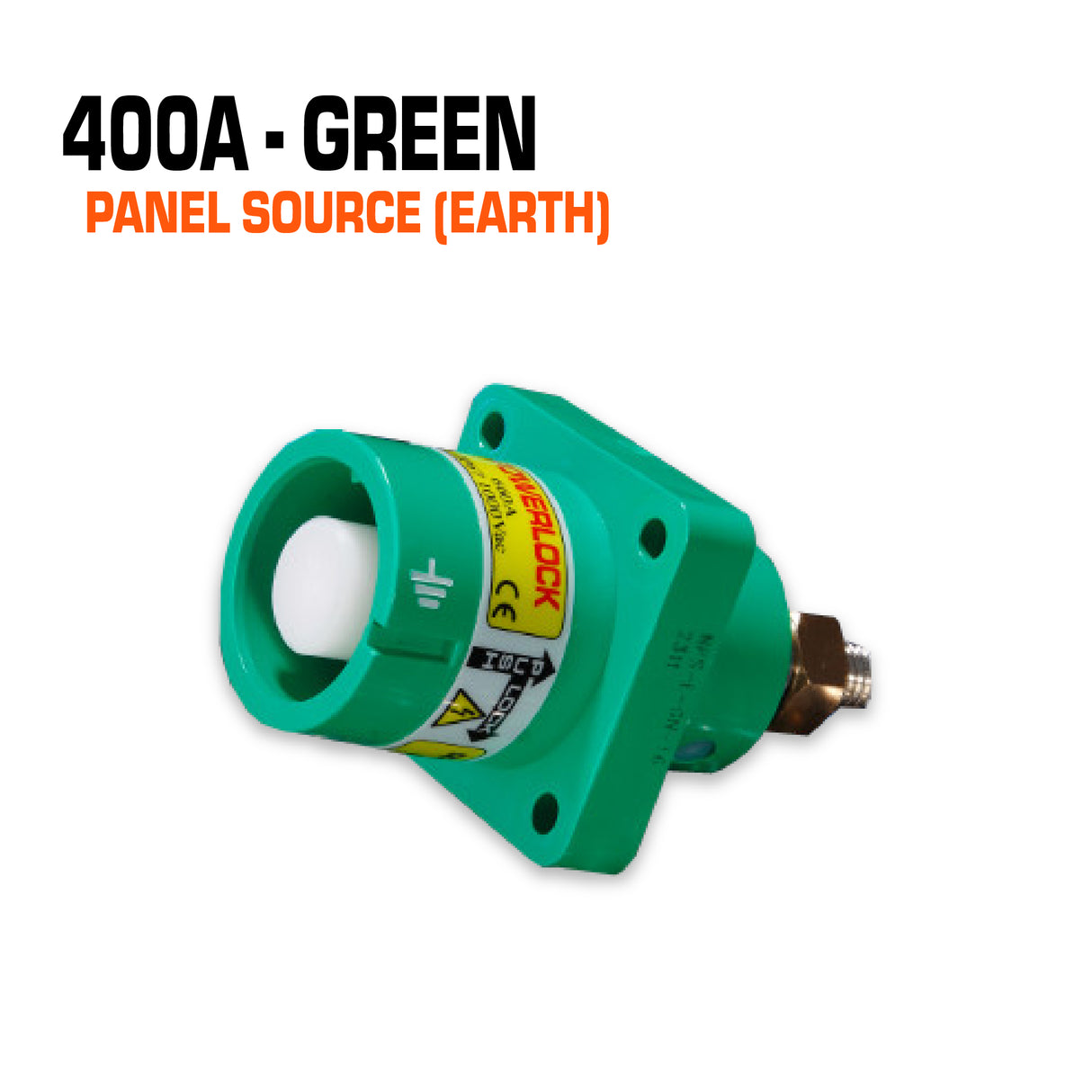 Powerlock 400 amp green panel source connector.