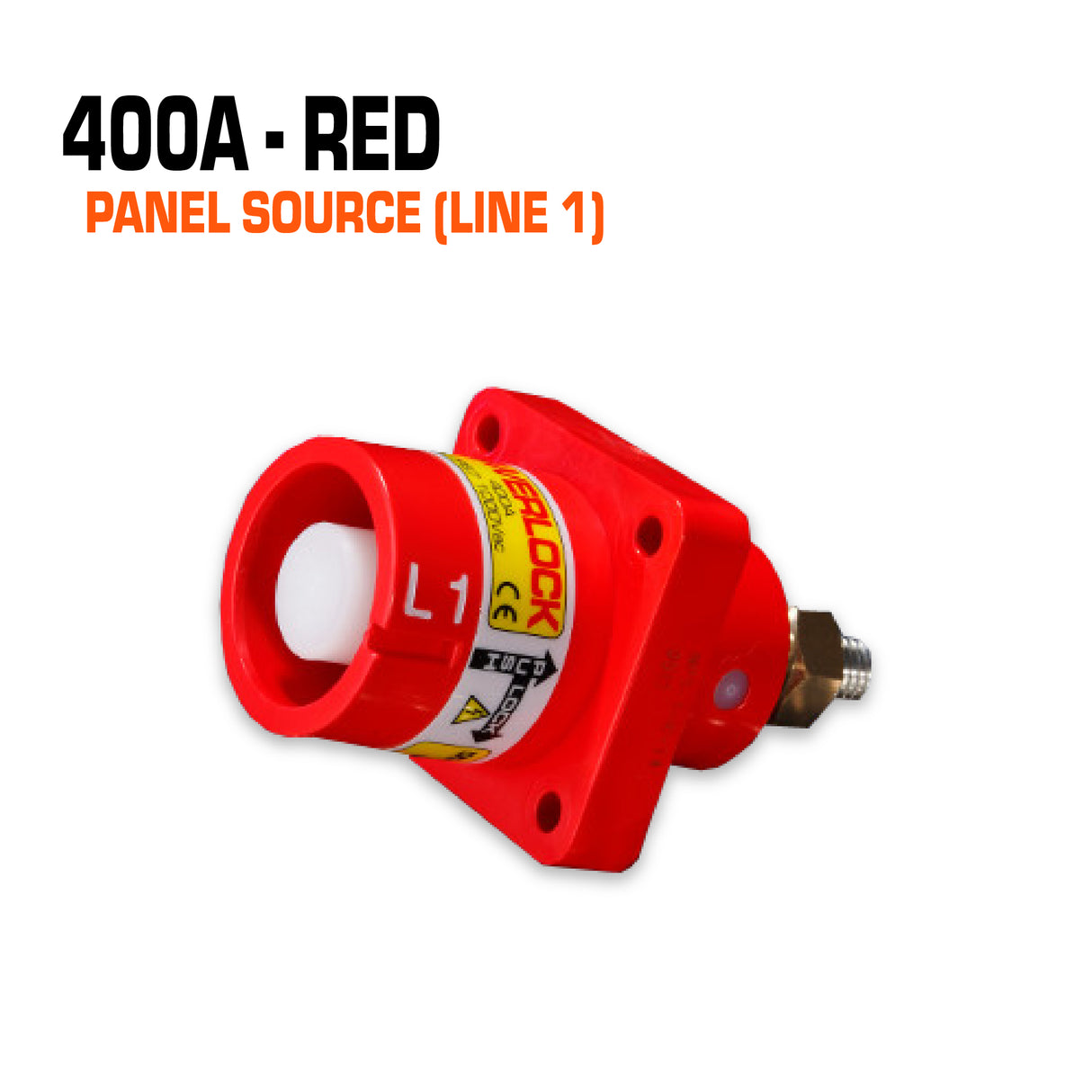 Powerlock 400 amp red panel source connector.