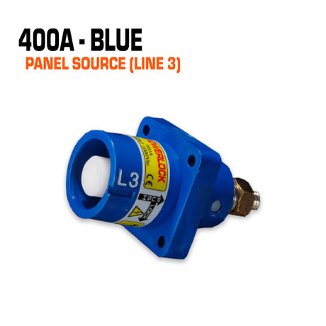 Powerlock 400 amp blue panel source connector.