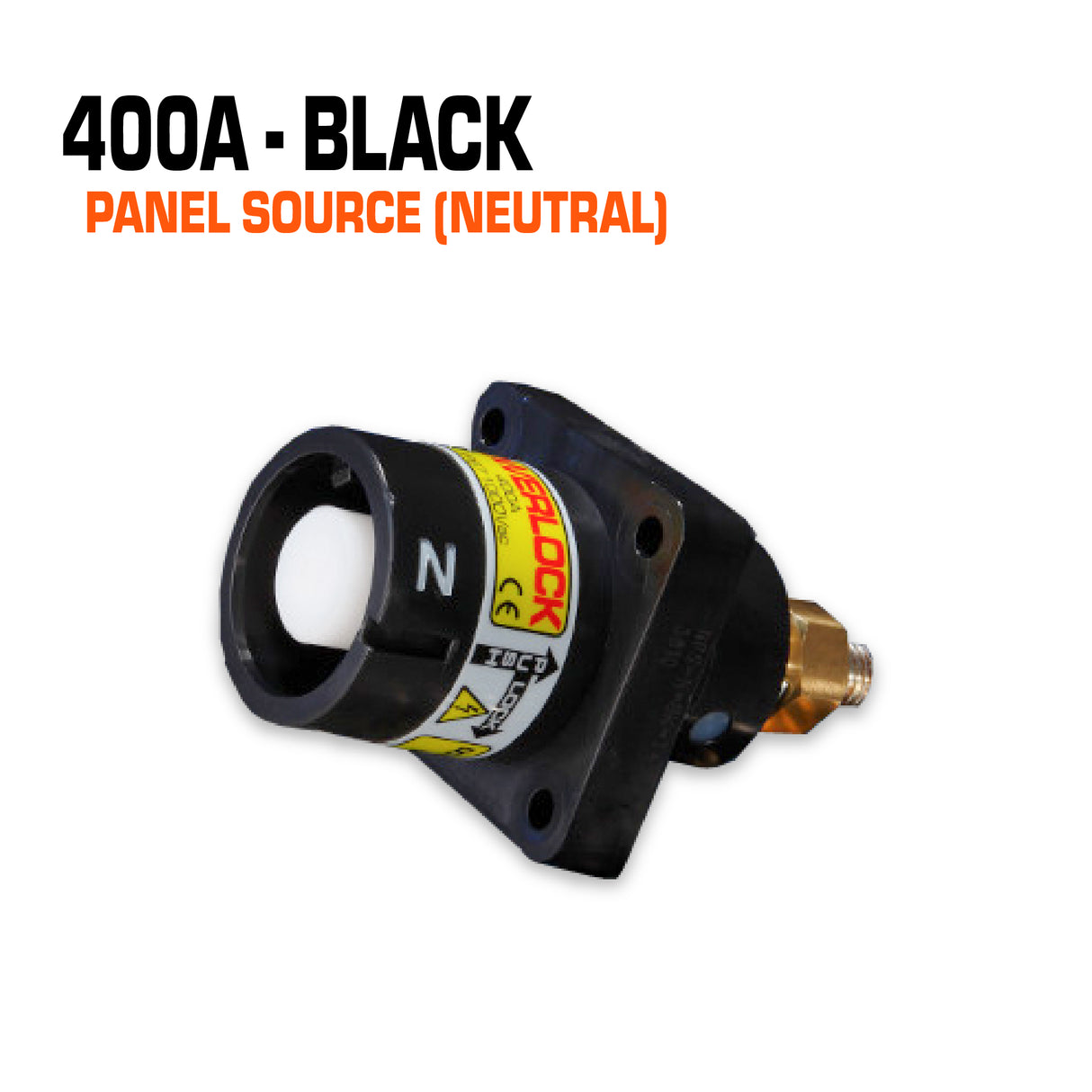 Powerlock 400 amp black panel source connector.