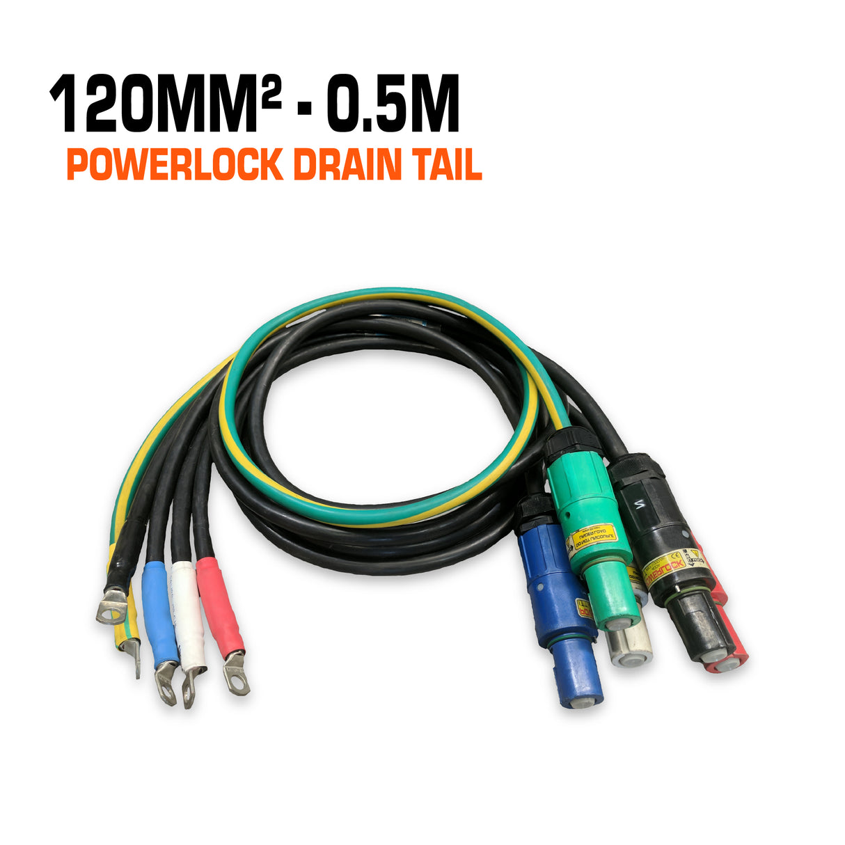 PowerLock drain tail cable 120mm², 0.5 metre.