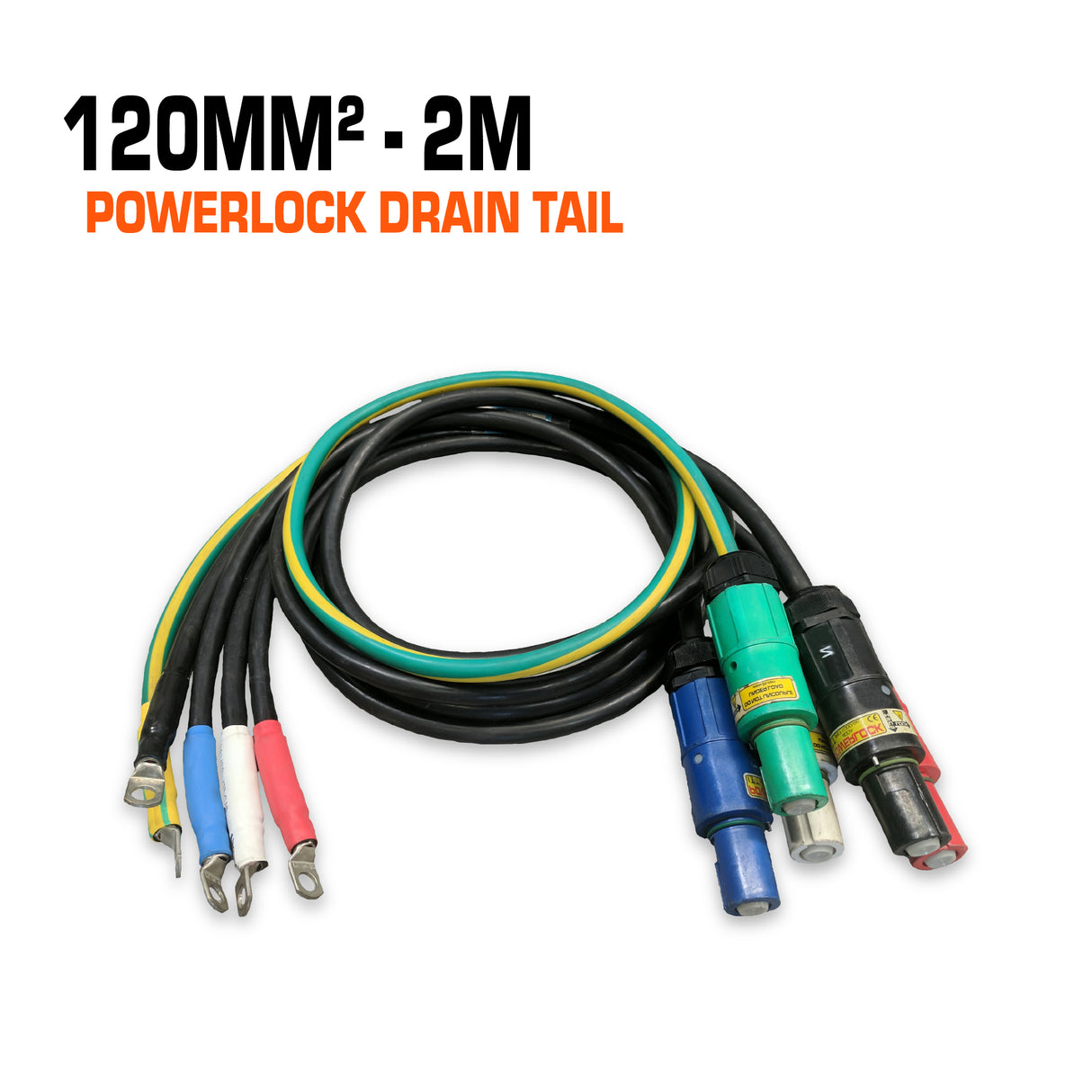 PowerLock drain tail cable 120mm², 2 metre.