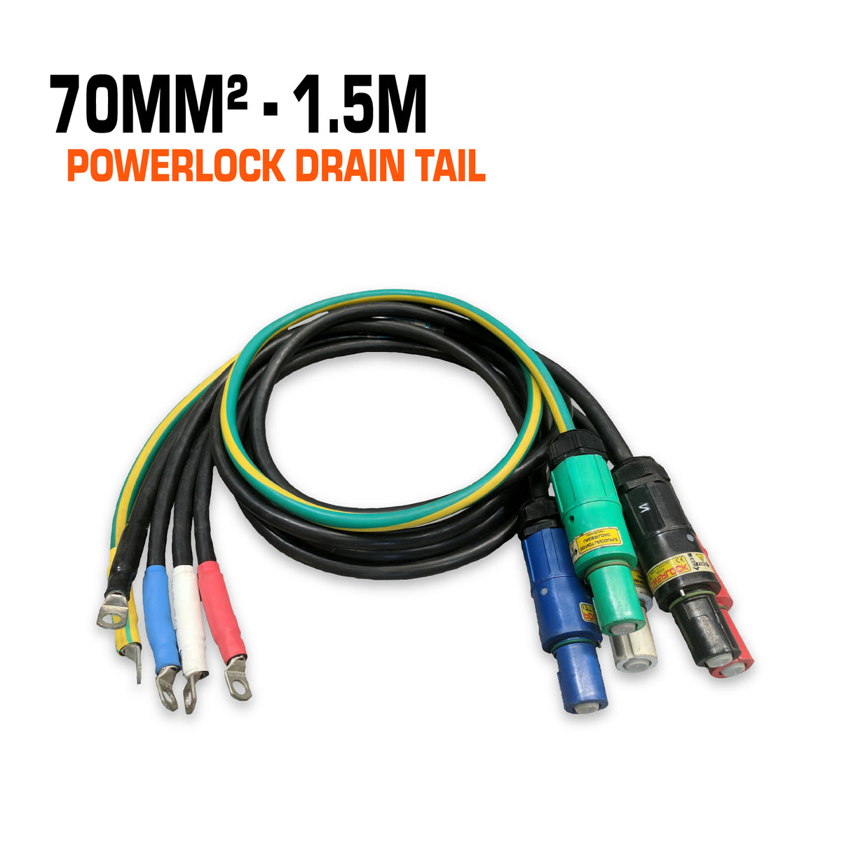 PowerLock drain tail cable 70mm², 1.5 metre.