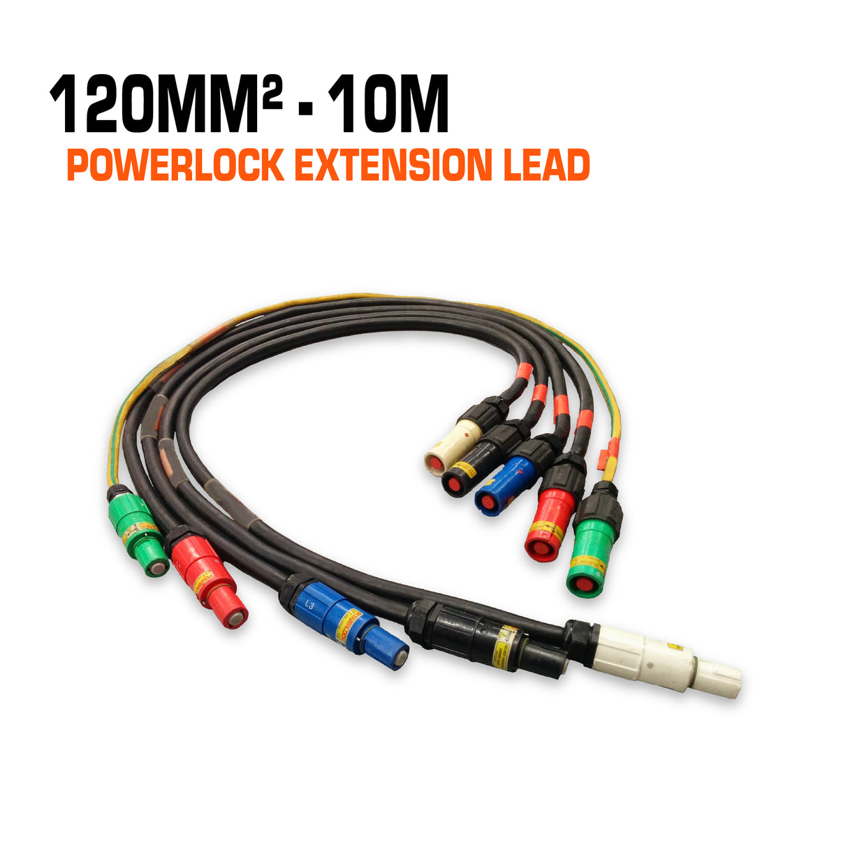 PowerLock extension lead cable set 120mm², 10 metre.