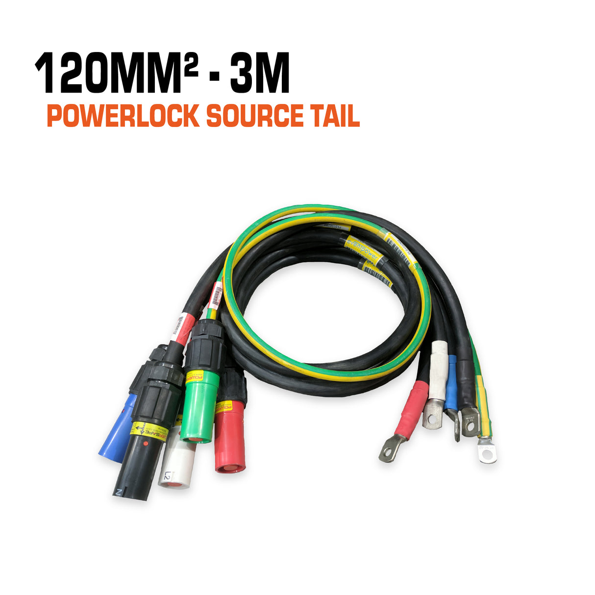 PowerLock source tail cable 120mm², 3 metre.