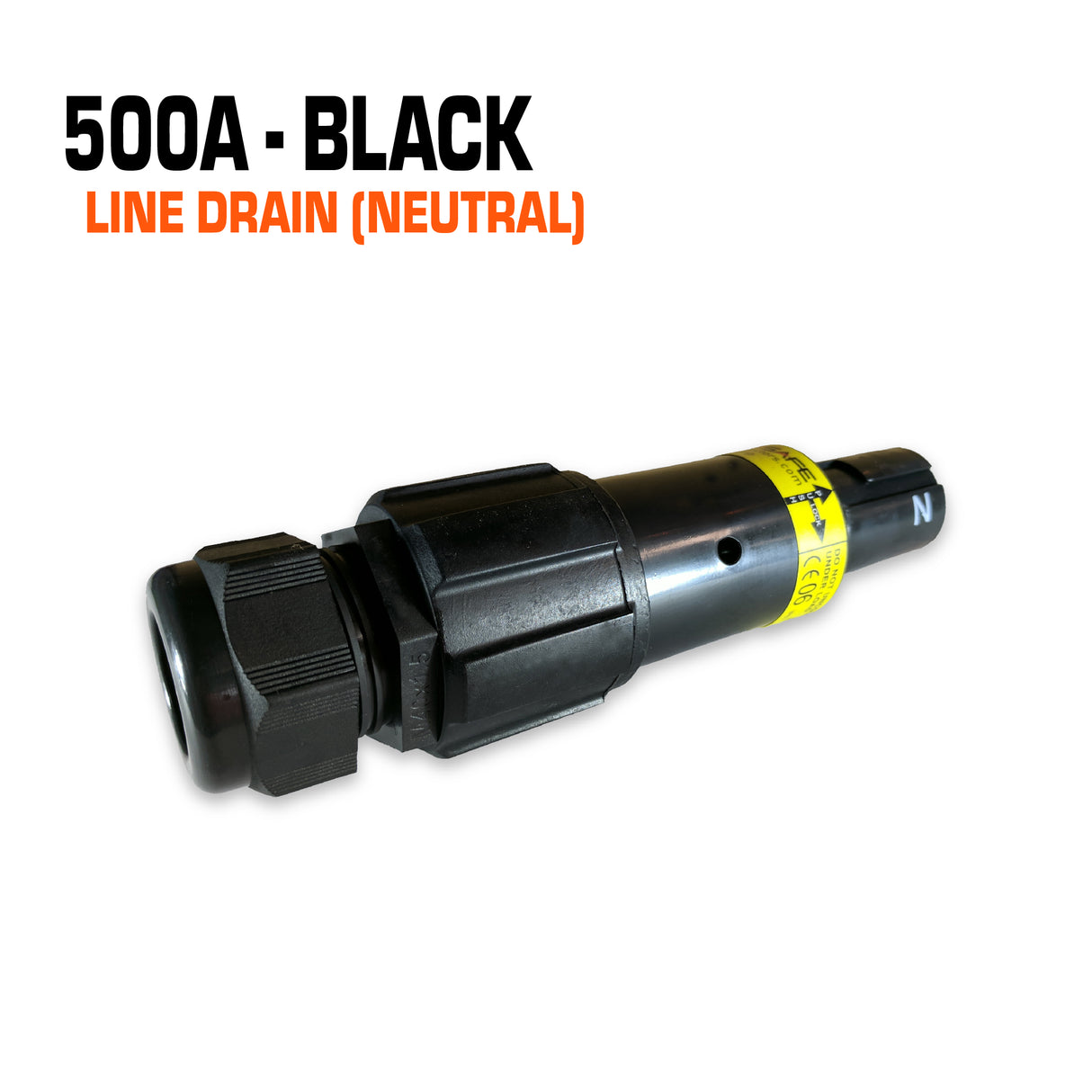 Powersafe 500 amp black line drain connector.