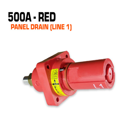 Powersafe 500 amp red panel drain connector.