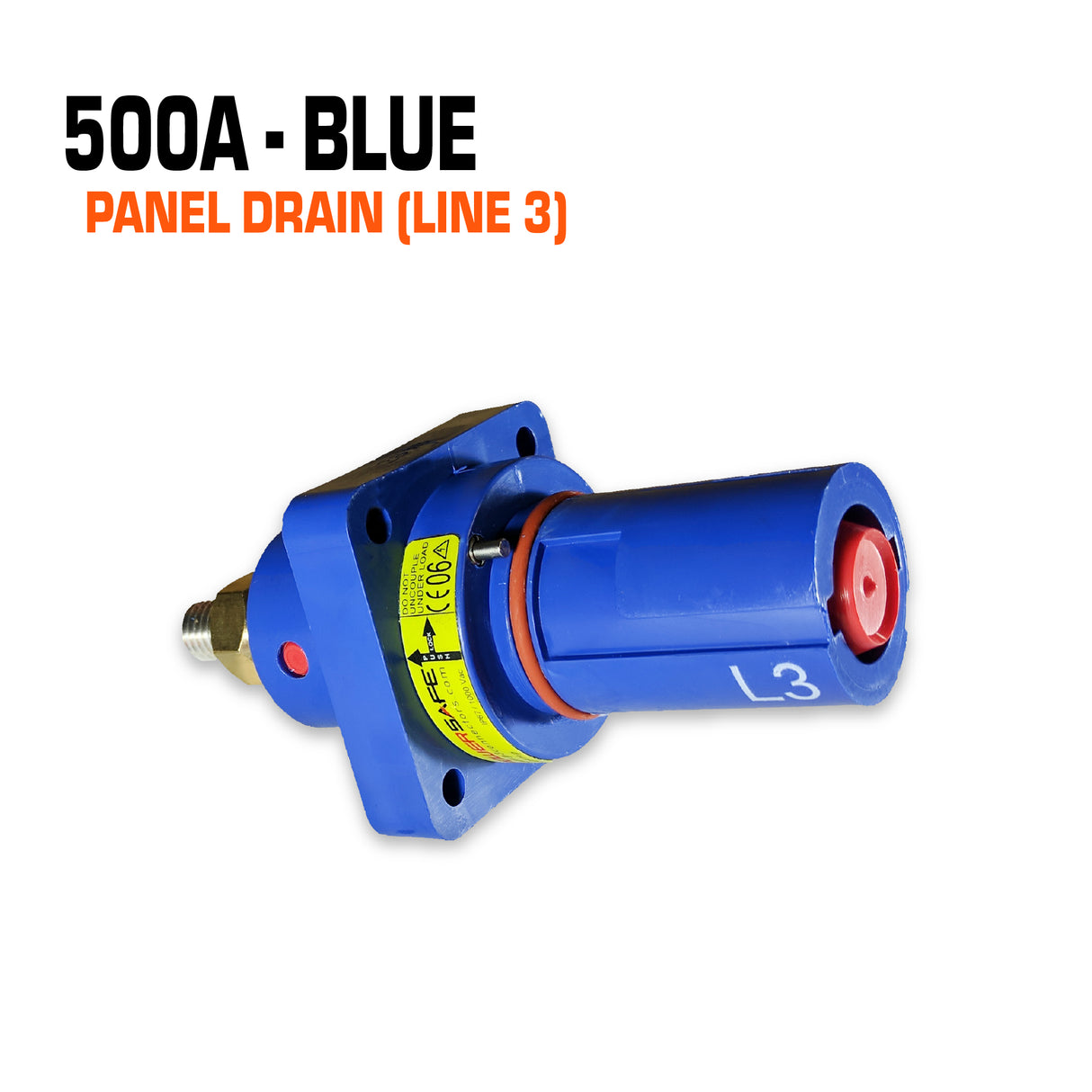 Powersafe 500 amp blue panel drain connector.