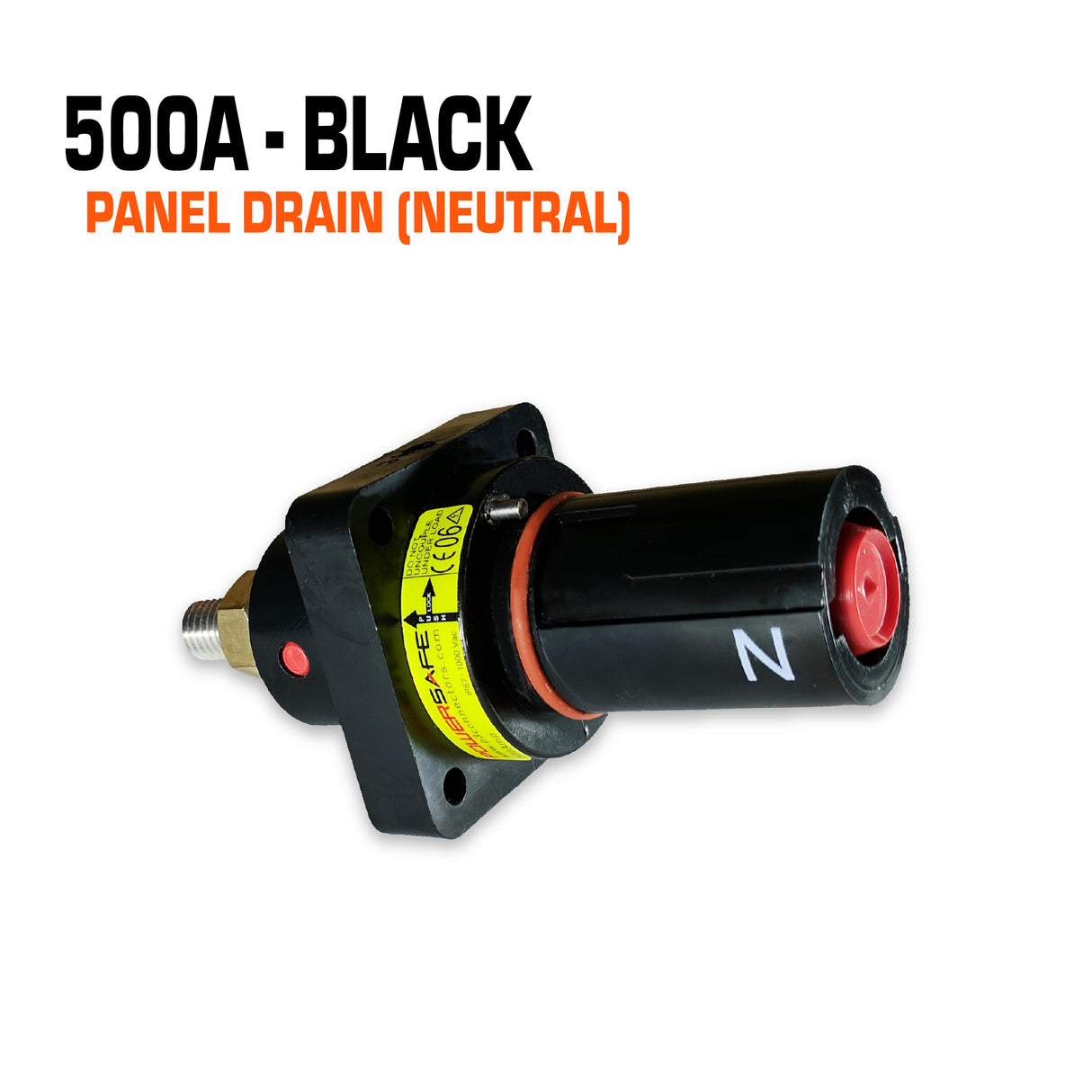 Powersafe 500 amp black panel drain connector.