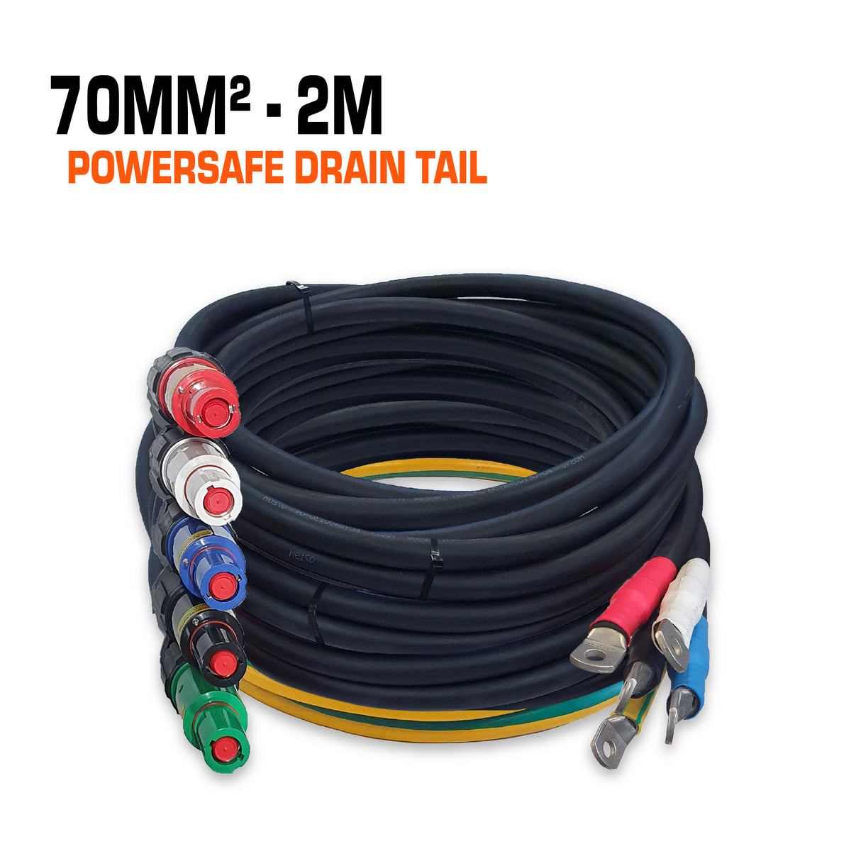 powersafe drain tail 70mm2 extension lead 2 metres