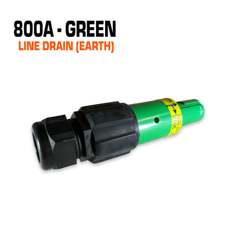 Powersafe 800 amp green line drain connector.